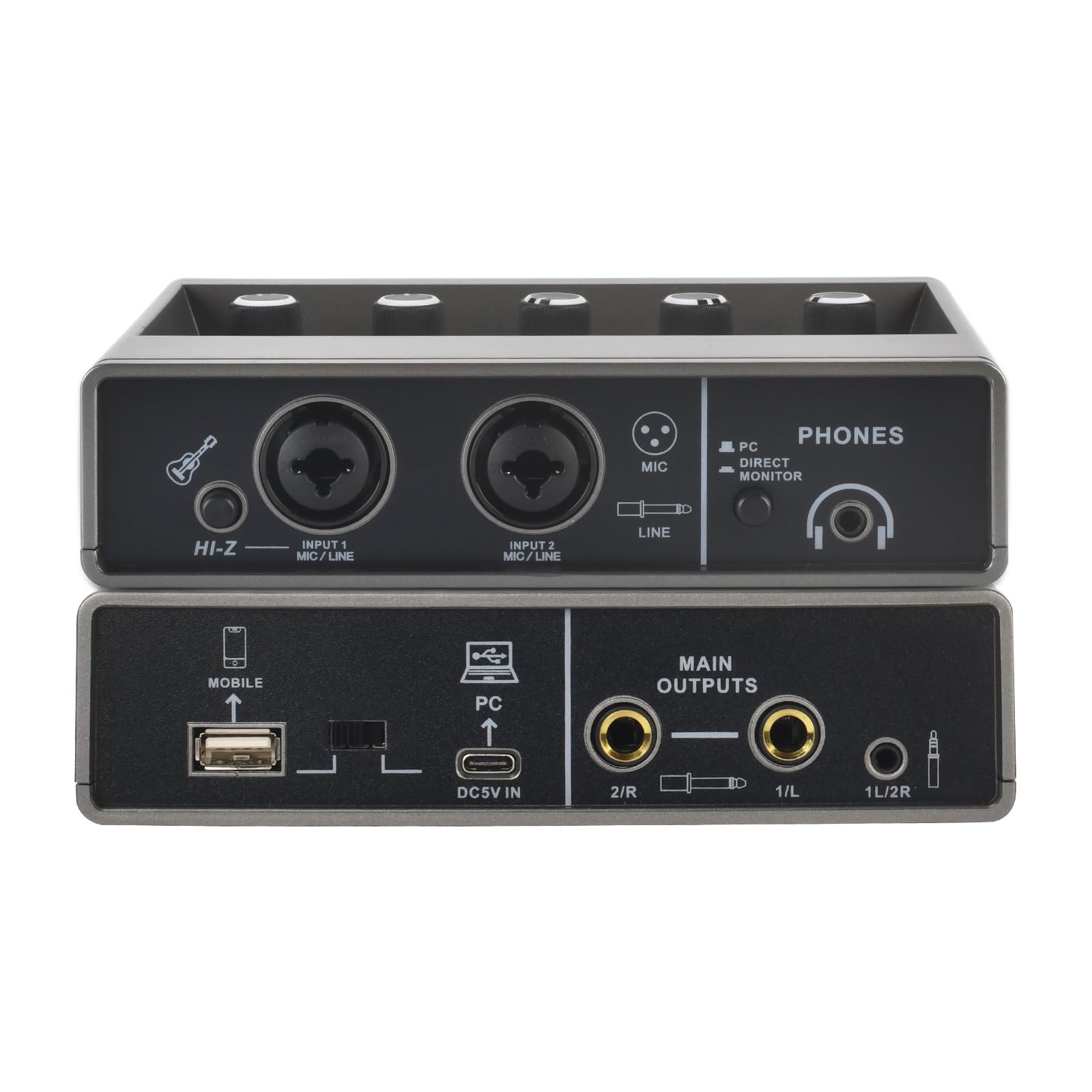 Mixer audio, Interfaccia effetti eco 2 canali 48V Computer Record Chitarra elettrica PC Registrazione Scheda esterna Drive-free Q16