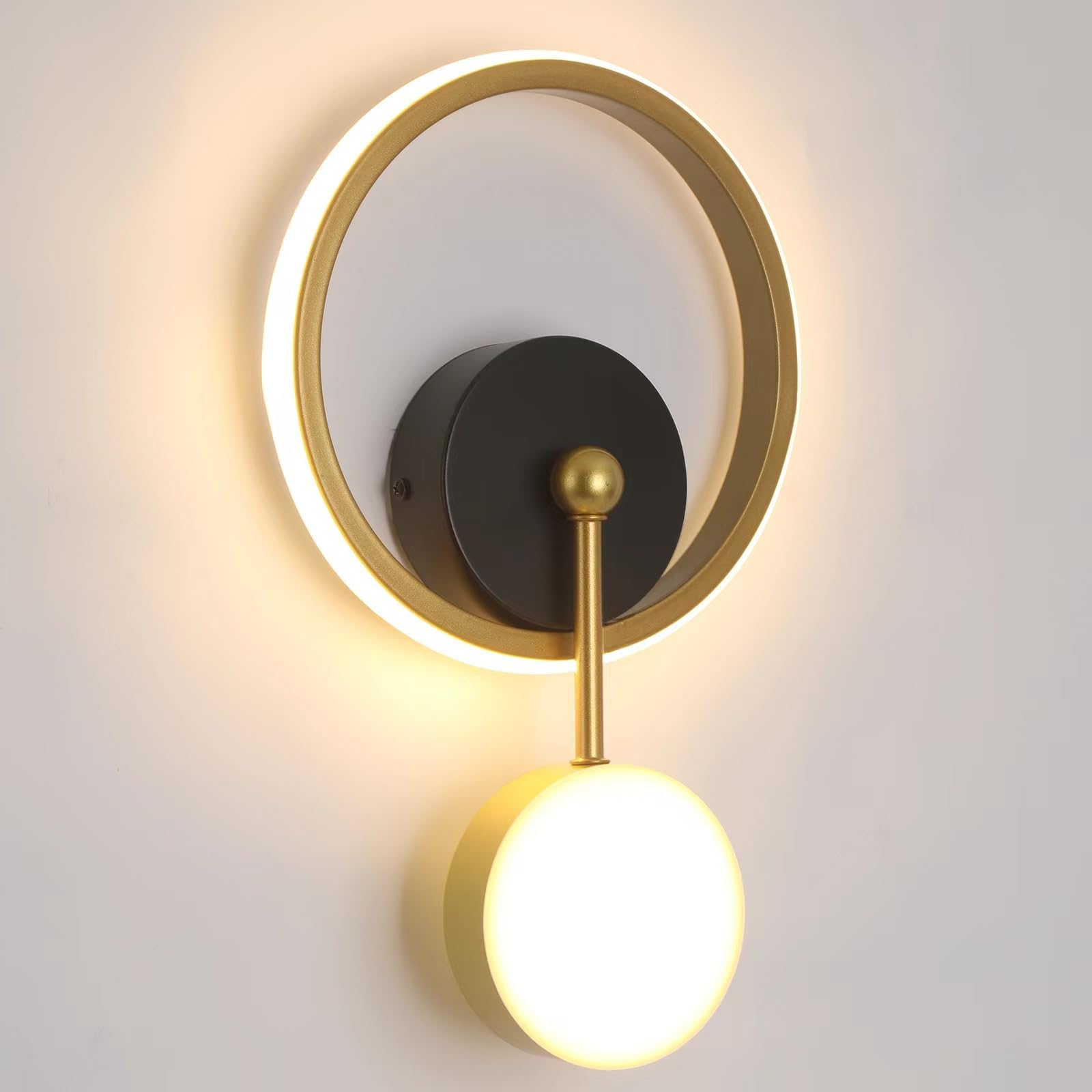 YATAI Modern Bedroom Wall Light, LED Classic Retro Gold Wall Lamp ...