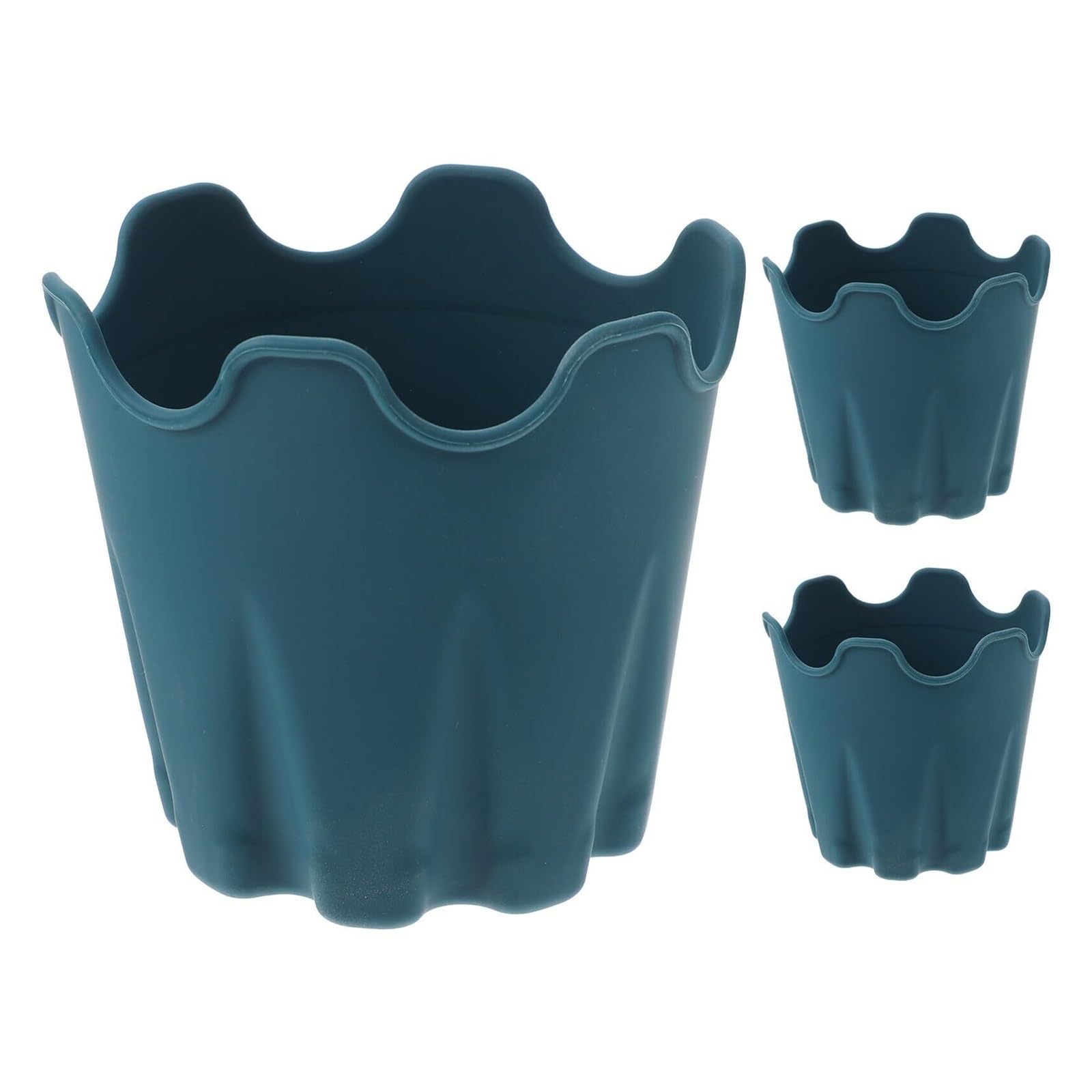JUAKSQZYI 3pcs Silicone Plant Pot Round Flower Pots Decorative Container Gardening Planters for Indoor and Outdoor