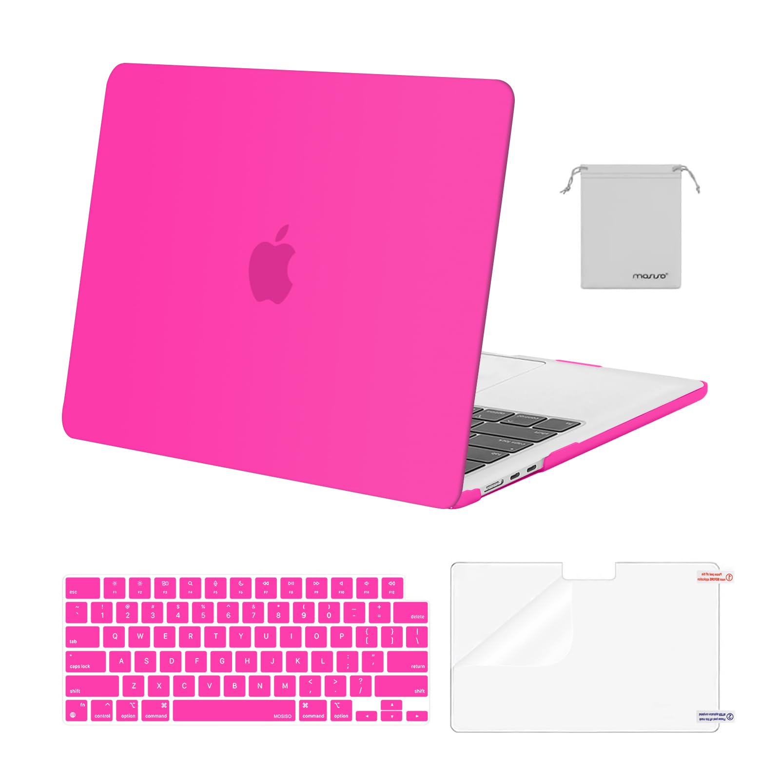 MOSISO Compatible with MacBook Air 13 inch Case M5 2026 M4 2025 M3 M2 2024-2022 A3449 A3240 A3113 A2681,Hard Shell&Keyboard Cover&Screen Film&Pouch for MacBook Air 13.6 inch Case, Crystal Clear — view 15
