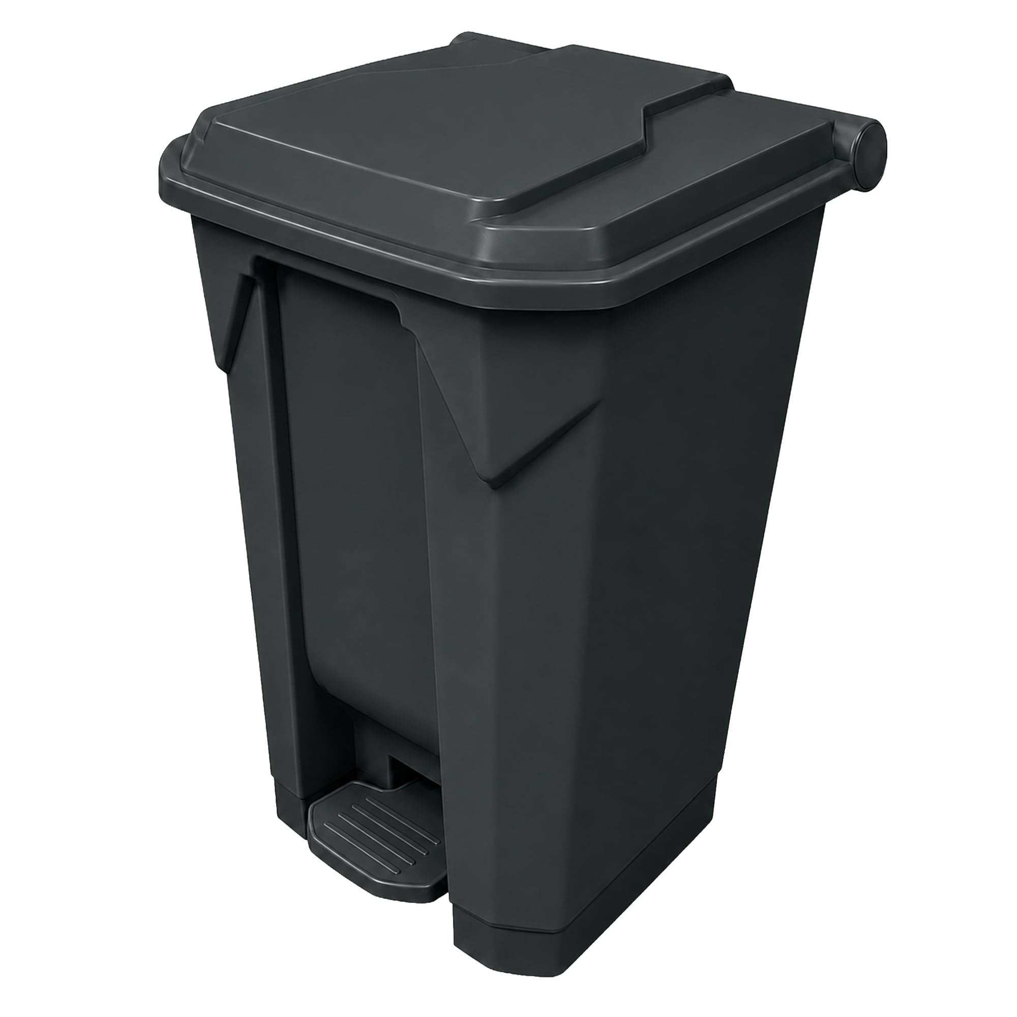 Chabrias Ltd 80L Grey Pedal Bin with Lid, Large Step On Rubbish & Recycling Waste Bin, Polypropylene Hands Free 80 Litre Container for Kitchen, Office, School, Washroom & Commercial Use — image 1