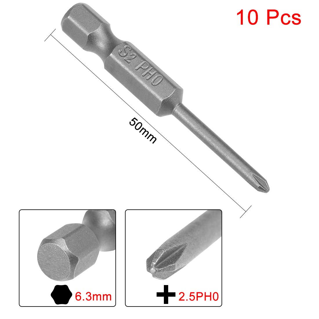 S-0128専用0942,0250,9379 uxcell 10pcs 50mm 1/4