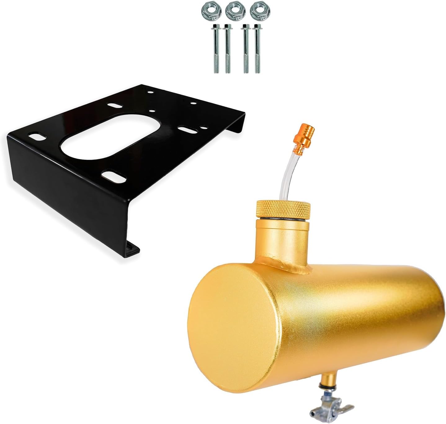 JMCHstore Aluminum Gas Tank W/ Mounting Plate Kit (Gold)