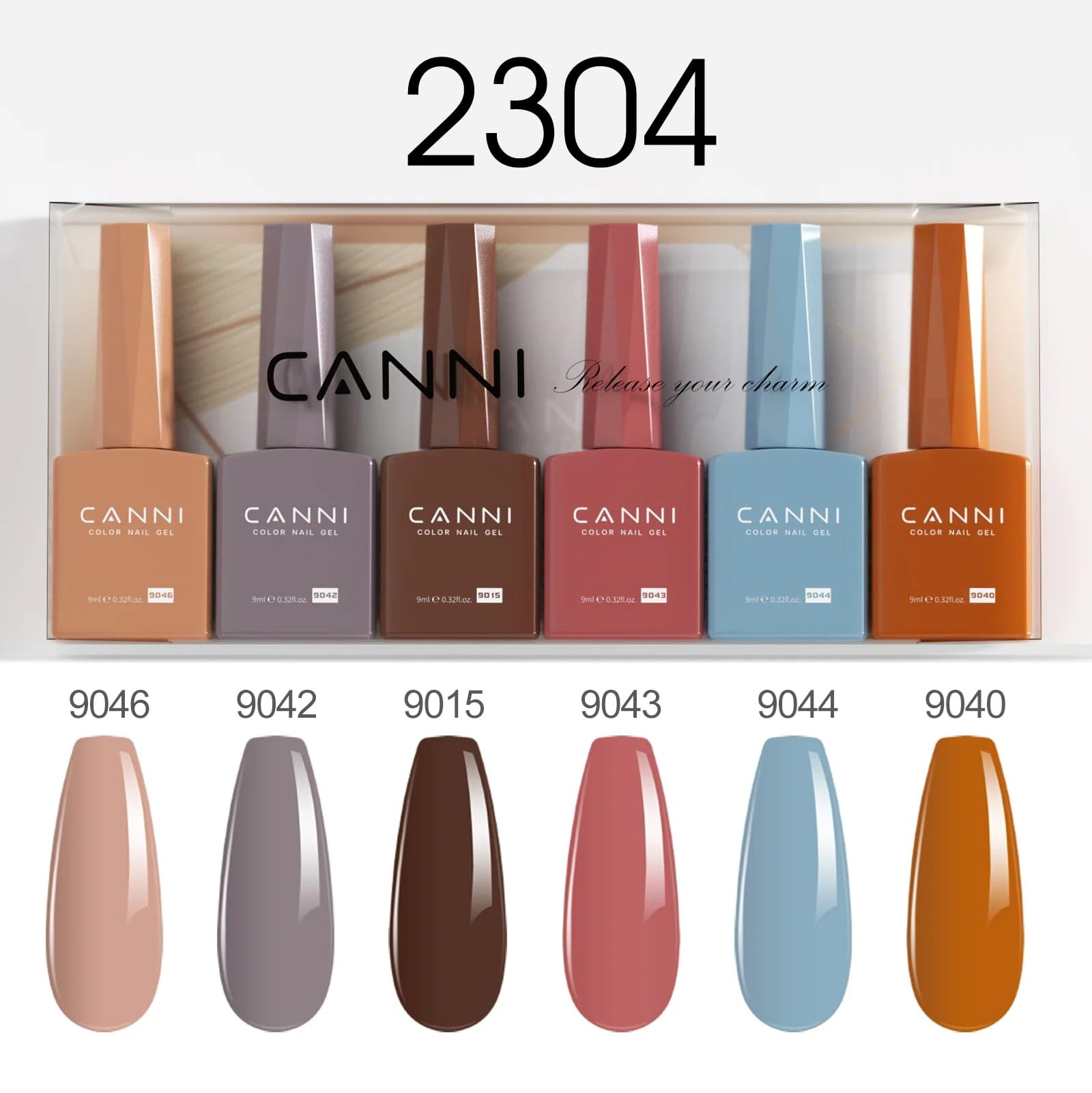 CANNI 9ml Hema-Free Gel Nail Polish Set- 6Pcs from BELLE GAGA® Nail Gel Manicure Kit, Soak Off LED Polish DIY at Home Salon Gifts for Women Girls 2304, 6pcs Set 4