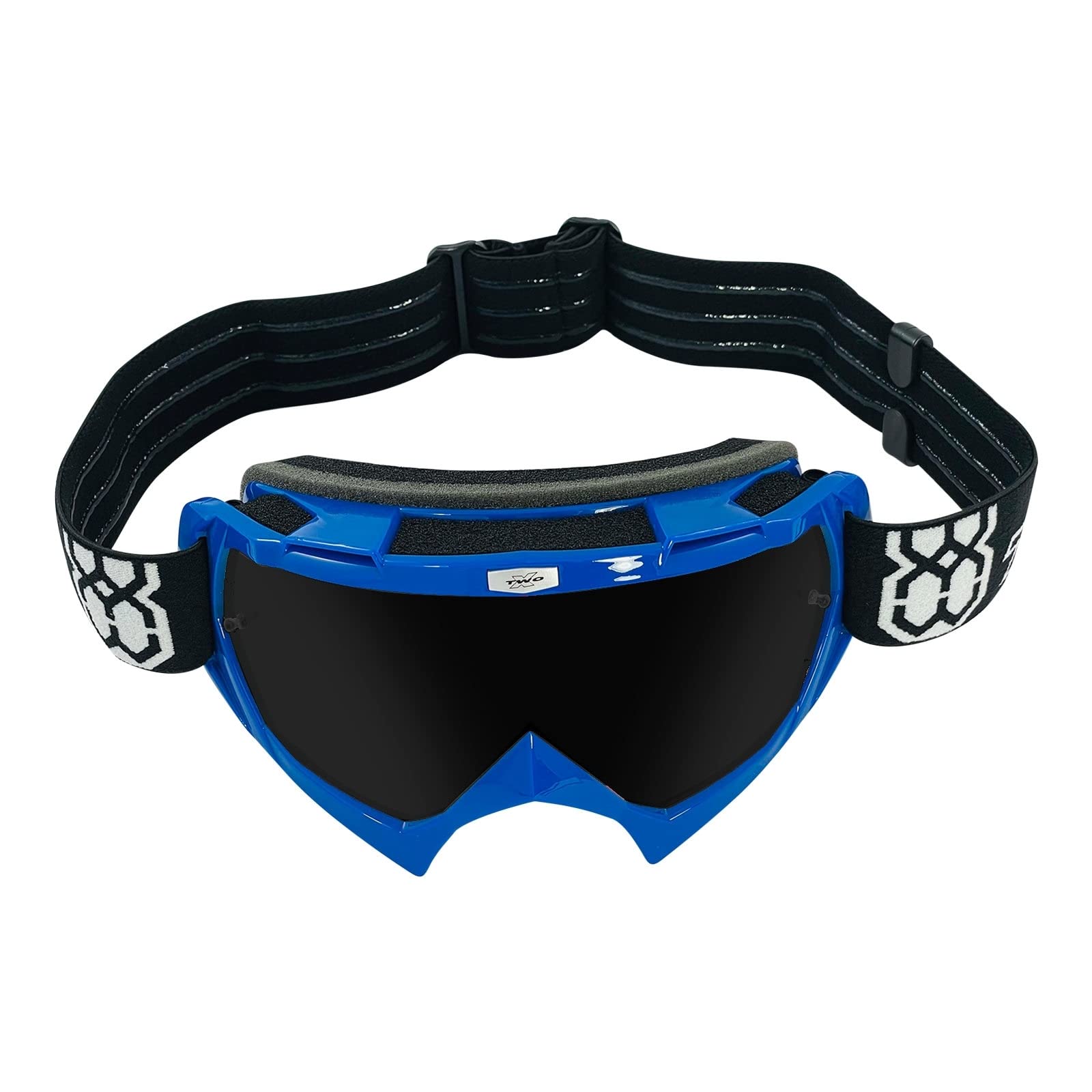 TWO-X Race Occhiali protettivi MX da motocross ed enduro con vetro specchiato e antigraffio, colore: argento