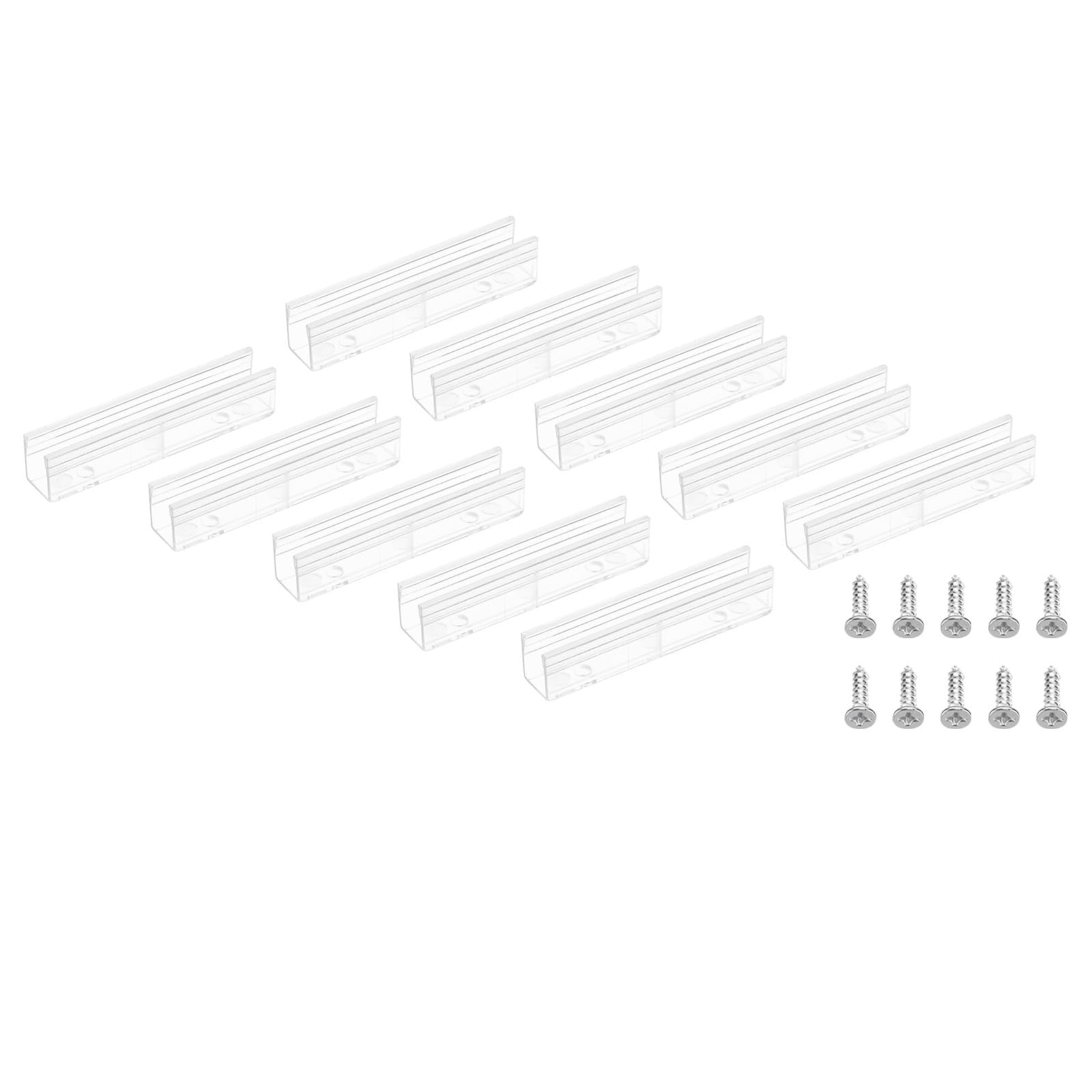 TOP-VIGOR 30Pcs LED Strip Light Clips, Mounting Bracket Fixing Clips Plastic Clamp Holders Waterproof LED Strip with Screws for 6*12mm Neon RGB Light Cable Ribbon, Translucent
