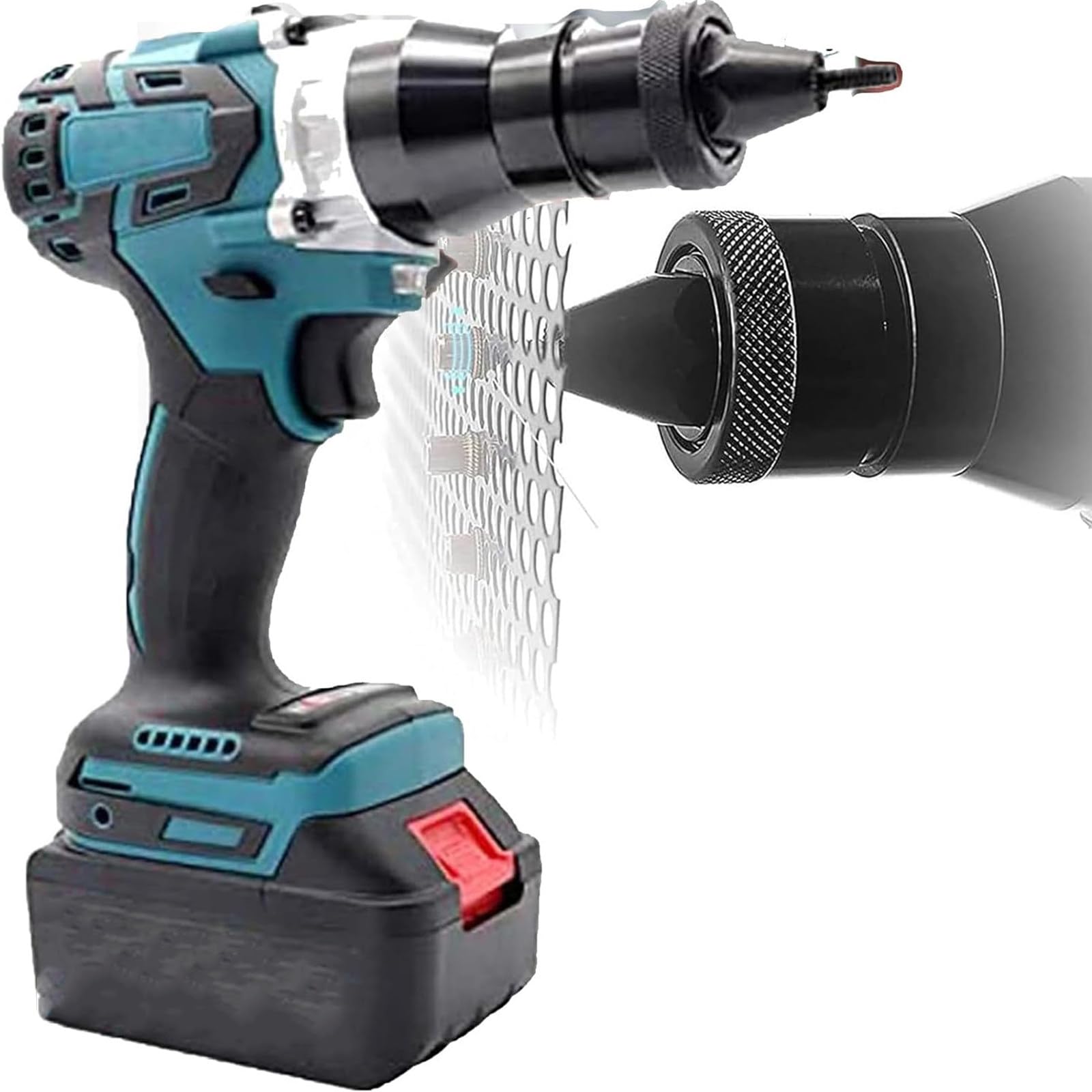 Pistola Remachadora eléctrica,Pistola Remachadora inalámbrica,Remachadora automática Herramientas de remachado para Tuercas M3 M4 M5 M6 M8 M10 M12 (2200mah)