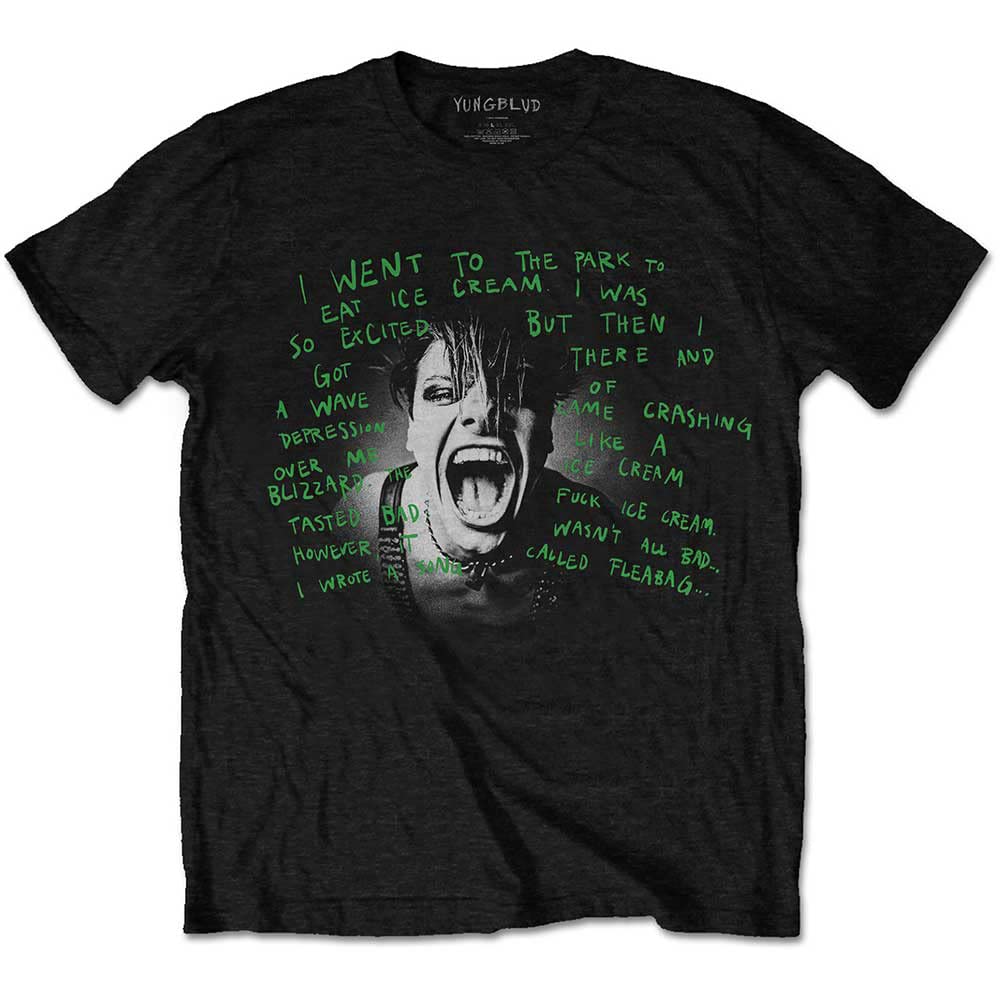 Yungblud T Shirt Lyric Photo Logo Official Mens Black XL