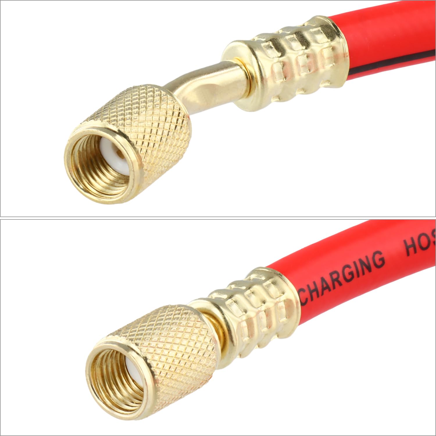 QWORK® 1,5 m wąż do ładowania czynnika chłodniczego, R134a, klimatyzacja, węże napełniające czynnikiem chłodniczym, 1/4", 600-3000 psi, wysokie ciśnienie