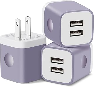 USB Wall Charger, USINFLY 3Pack 2.1A Phone Charger Dual USB Port USB Cube Power Plug Adapter Rapid Wall Charger Block for Phone 14 13 12 Pro Max 11 SE XS XR 8 7 6S 6 Plus, Samsung, LG, Android Phones