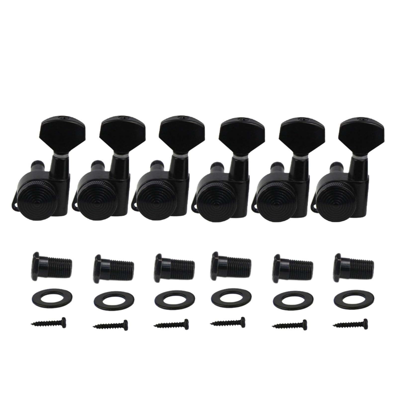 6 pezzi accordatori con bloccaggio teste di macchine for chitarra elettrica blocco corde piroli 6R /6L rapporto di trasmissione 1:19(Black 6L)
