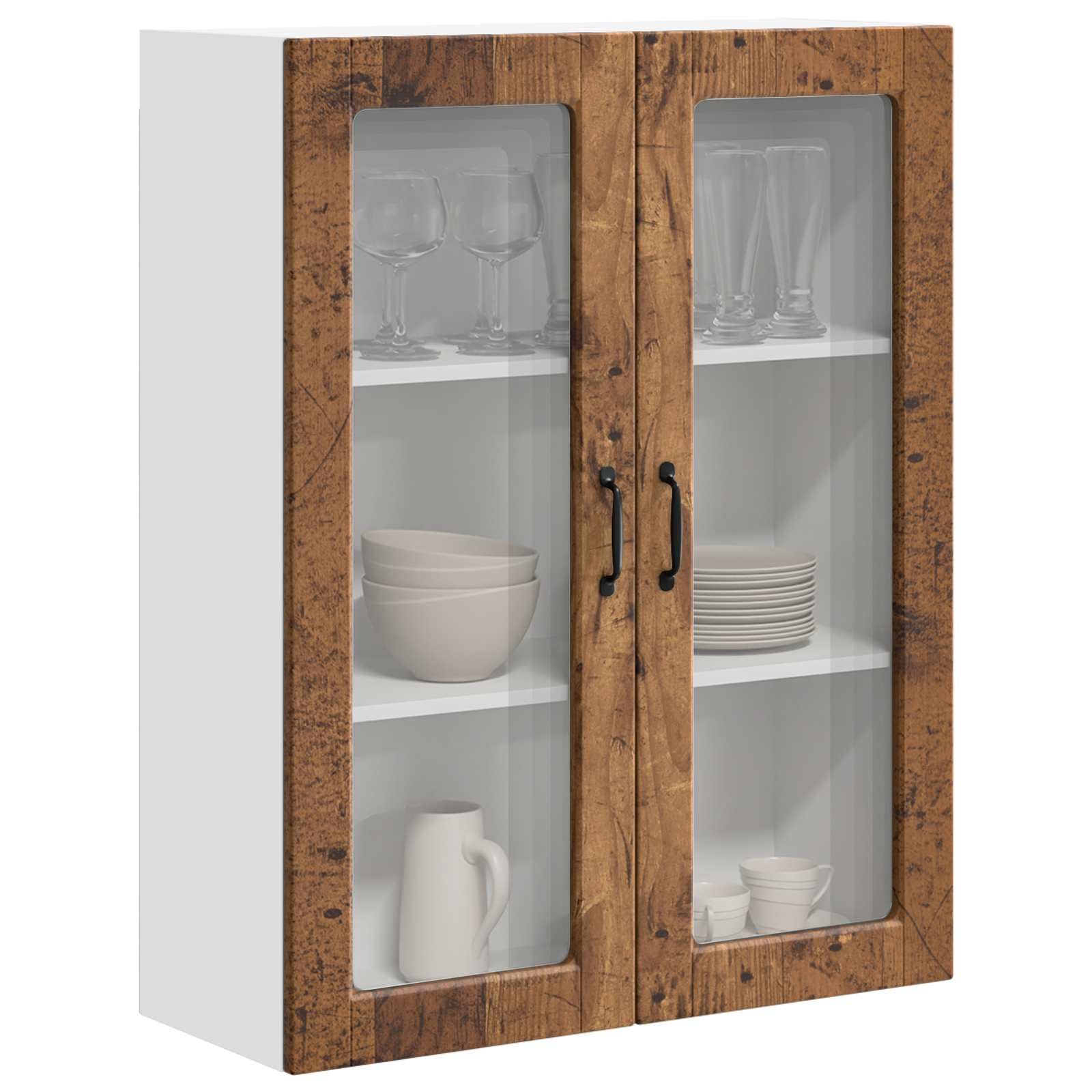 Armadio 80x31x100 cm con 2 ante con 3 ripiani in legno