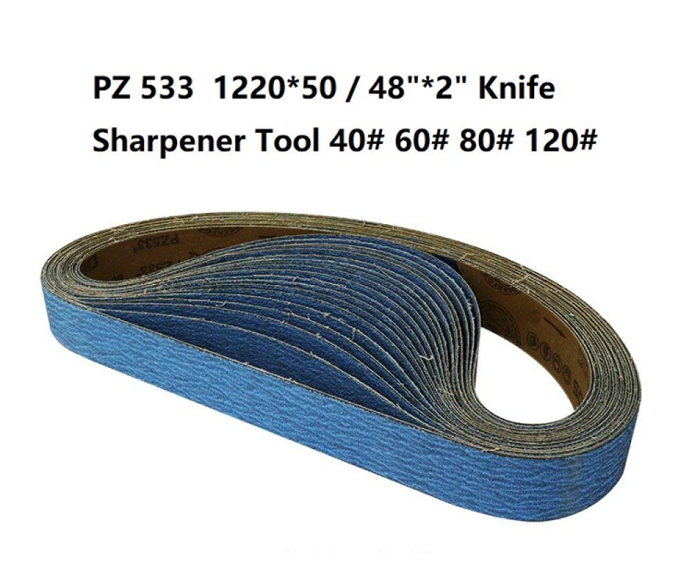 pz/lotto 1220 * 50mm Zirconio Nastro Abrasivo Abrasivo per 48quot; * 2quot; Strumento per affilare i coltelli 40# 60# 80# 100#120#,80