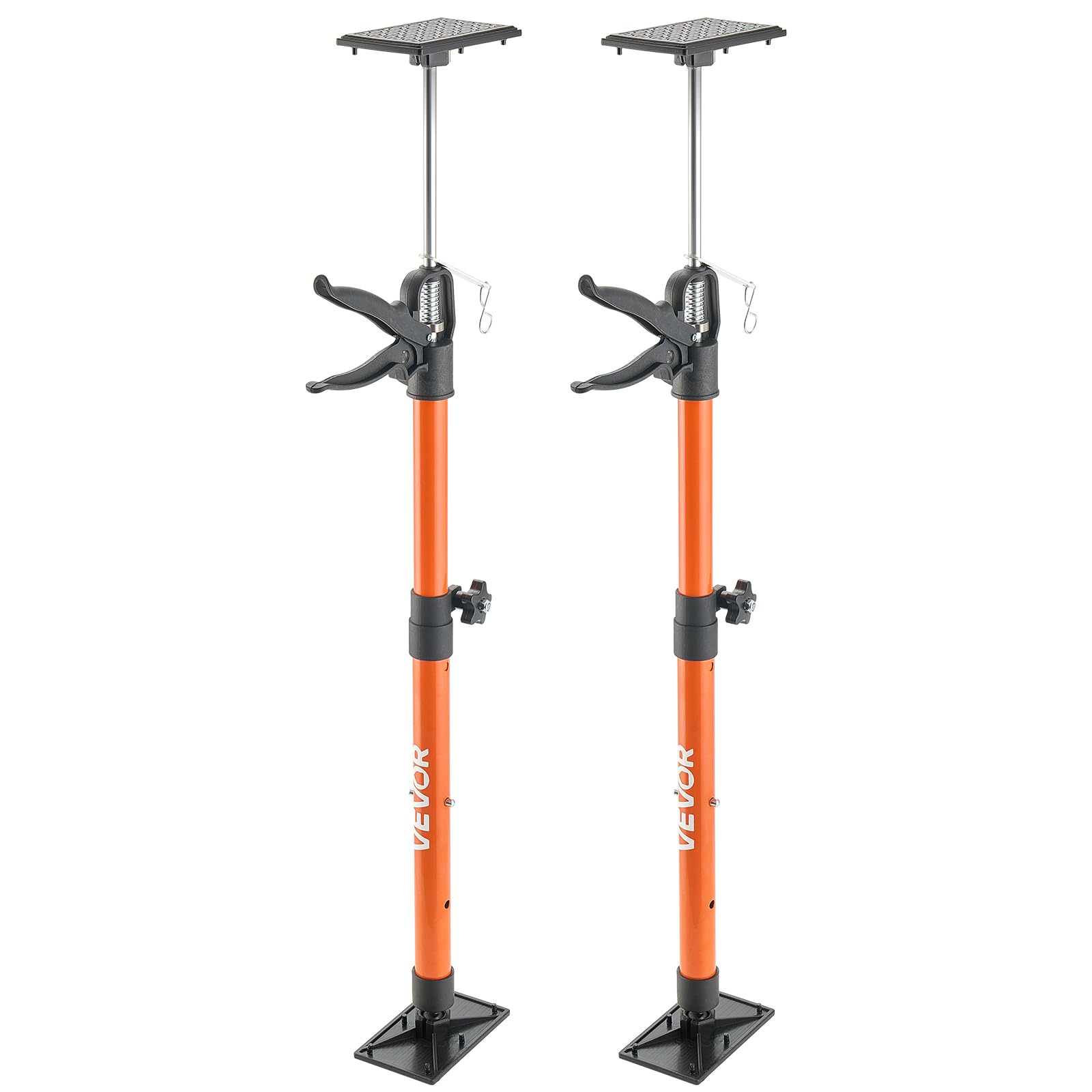 VEVOR Asta di Supporto, Confezione da 2, Telescopica Rapida in Acciaio da 53-115 cm, Sistema Regolabile a 3 Mani, Capacità Fino a 70 kg, per Martinetto per Armadietti, Barre di Carico