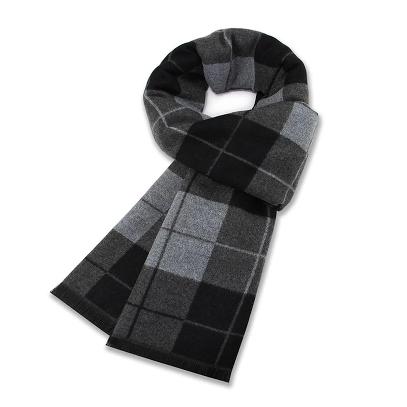 Luksusowy szalik męski zimowy ciepły szalik wełniany dla mężczyzn kaszmirowe szale jedwabne Casual Plaid biznes męski długi szal Pashmina tłumik