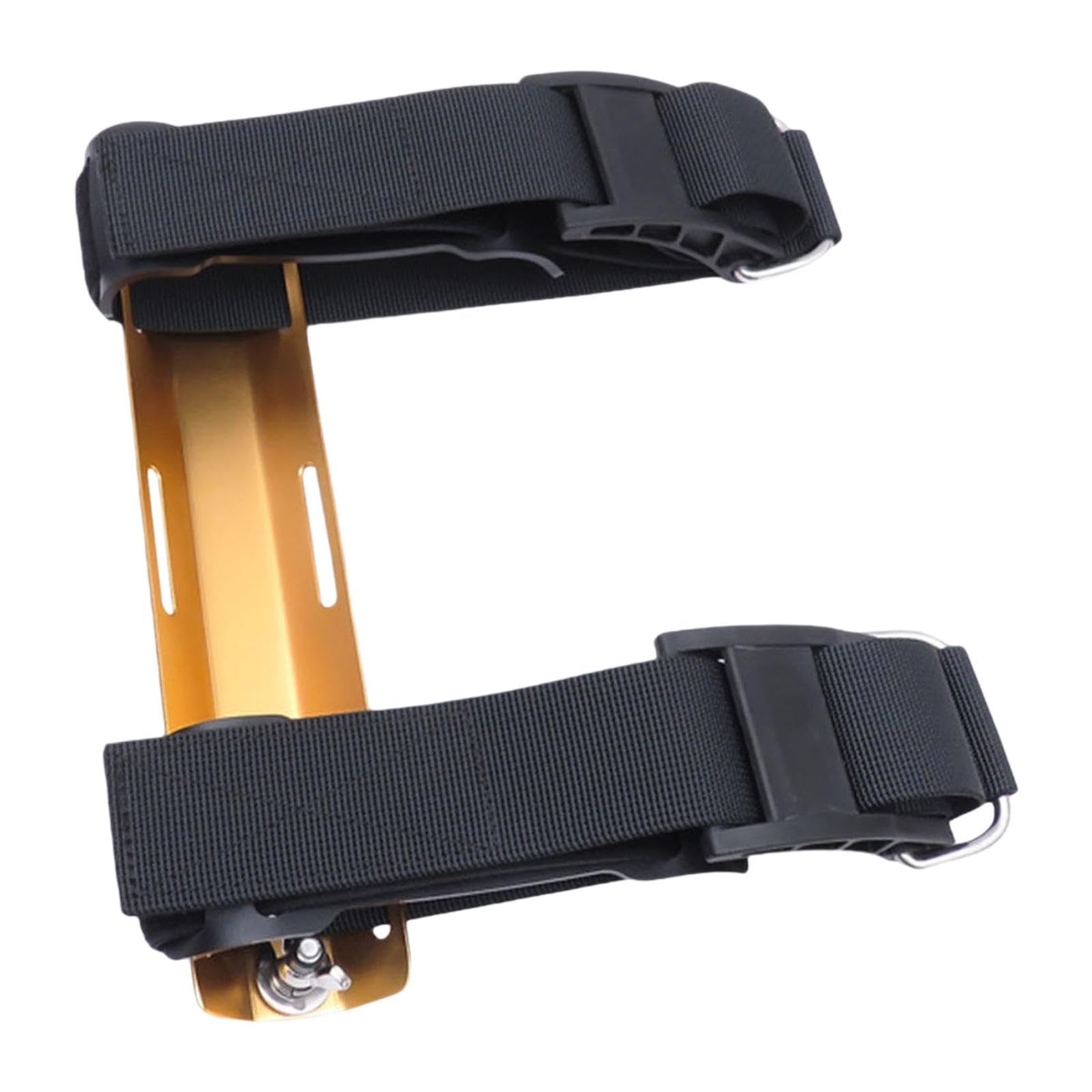 Vaveren Scuba Diving Backplate Bracket, Back Plate Bracket Tank Adaptor, Bottle Support Dive Gas Cylinder Bracket for Snorkeling, Golden