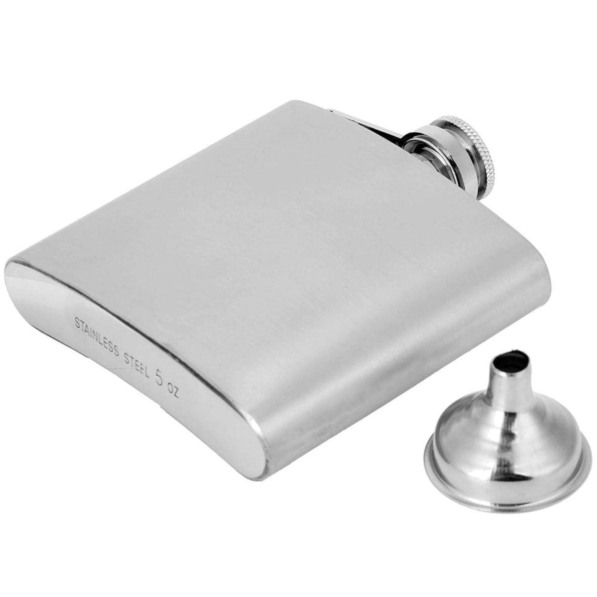 Perlotus 5 Oz 150 cc Cep Tipi Vidalı Kapak Çelik Konyak Viski İçki Matarası(Hunili)