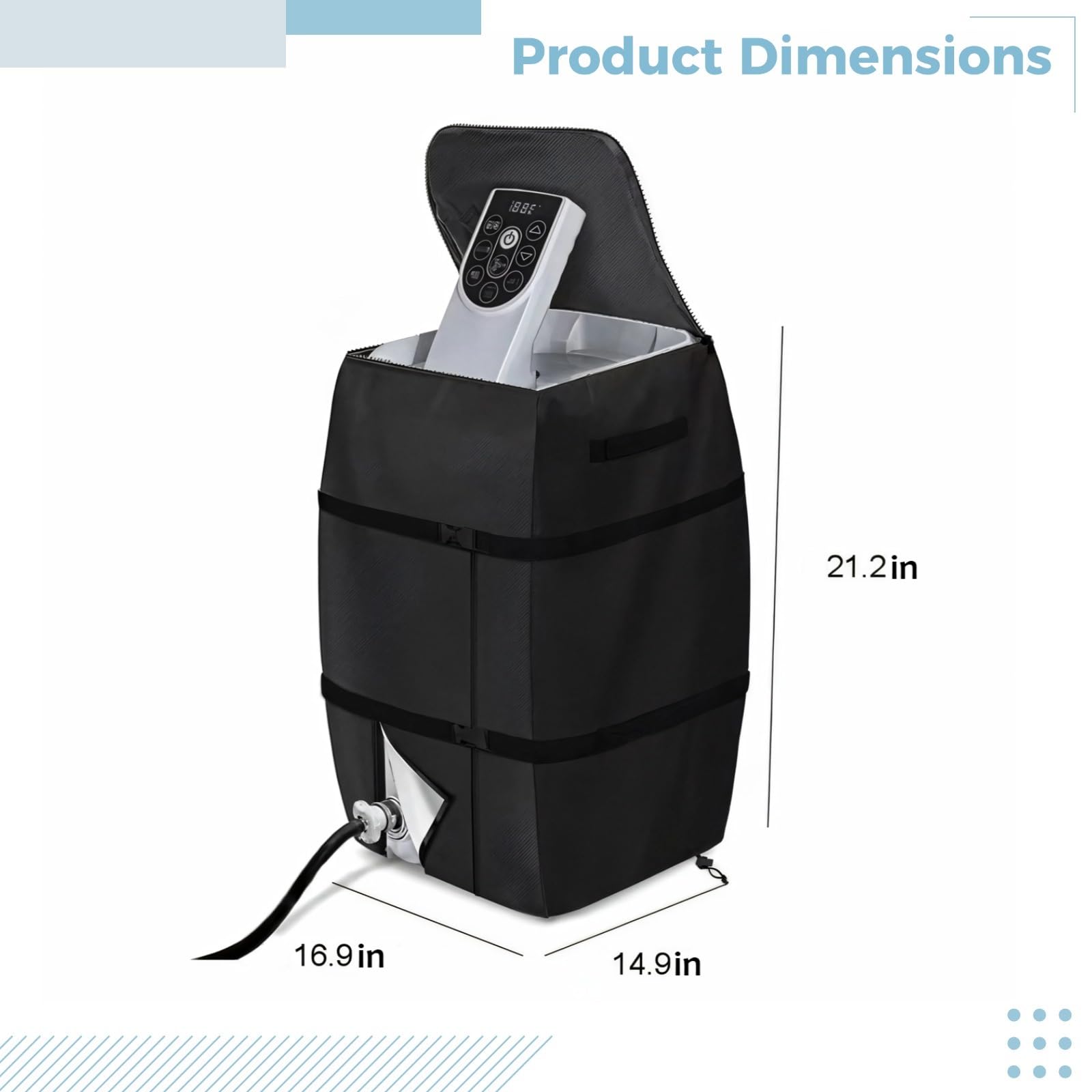 LUMINFLY Spa Heater Protective Cover with Control Panel Guard, Waterproof Oxford Cloth Enclosure for Pump System