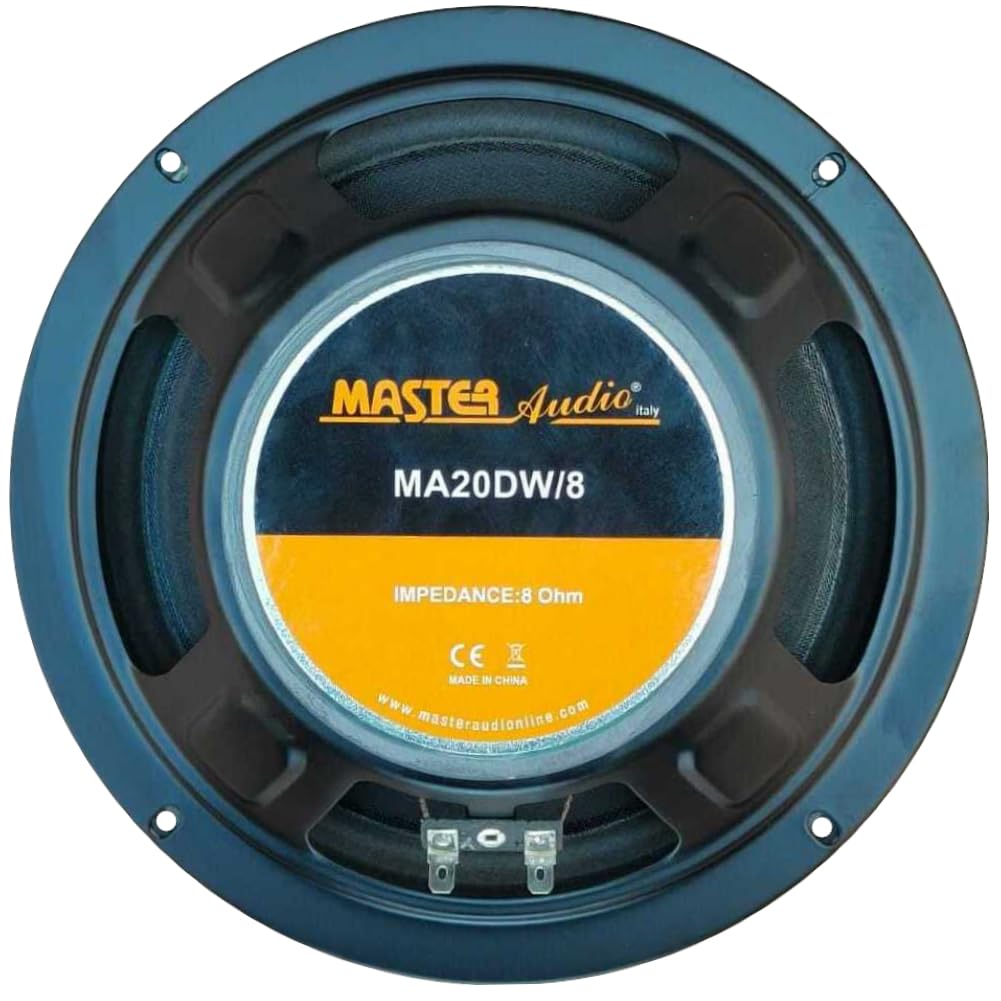 MASTER AUDIO 1 MA20DW/8 altoparlante woofer professionale da 20 cm 200 mm 8" 150 watt rms e 300 watt max 8 ohm per casa, 1 pezzo
