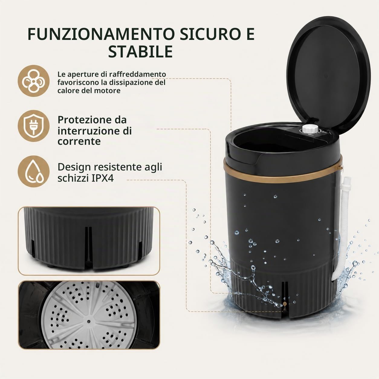 Lavatrice Portatile Mini Lavatrice 4,5L Lavatrice Da Campeggio Con Centrifuga E Cesto Di Disidratazione Lavatrice Piccola Lavatrice Da Viaggio,Usato Per Famiglie, Alberghi, Campeggi