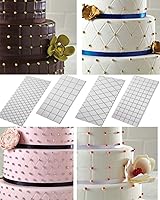 Vista 6 de 10 Set Fondant Impression Mat Mold Lace Embossing Mat Tree Bark/Brick Wall/Flower/Stone Wall Fondant Impression Mats Texture Design for Cupcake