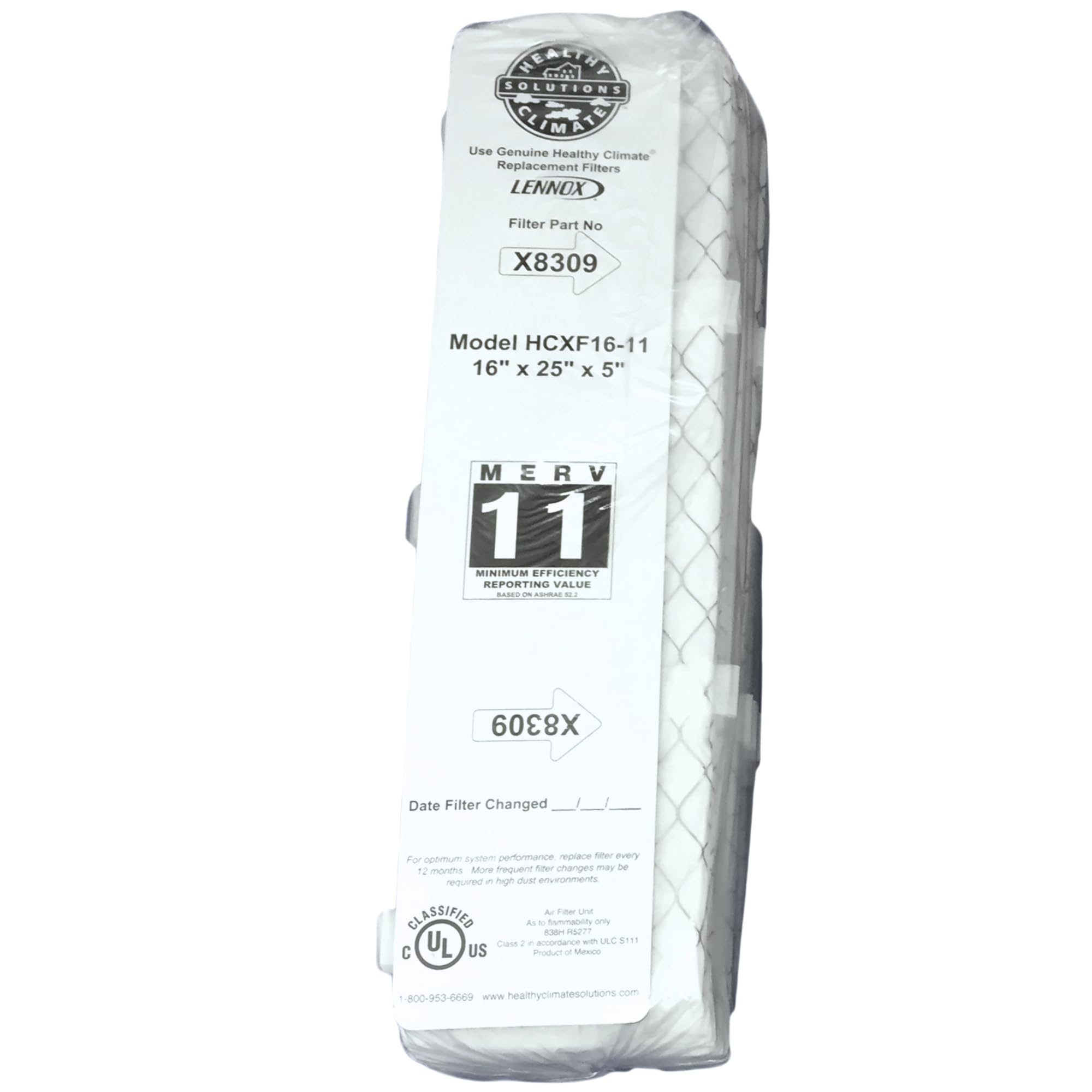 Lennox X8309 Expandable Replacement Filter - 16x25x5(2 Pack)