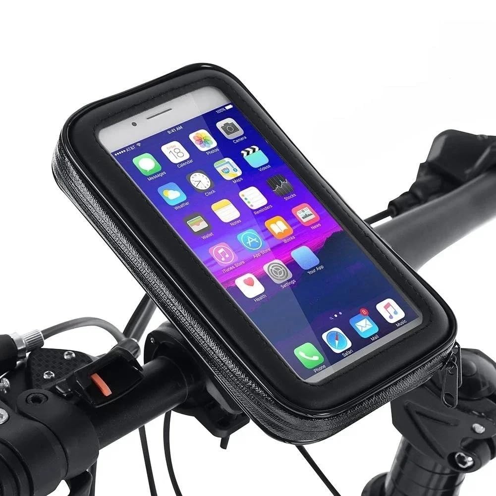 NLIGHTING Porta Cellulare Impermeabile PER Bici Moto, Schermi fino 6.5”, Custodia Touch Screen e Fissaggio Universale Sicuro su Manubrio o Specchietto