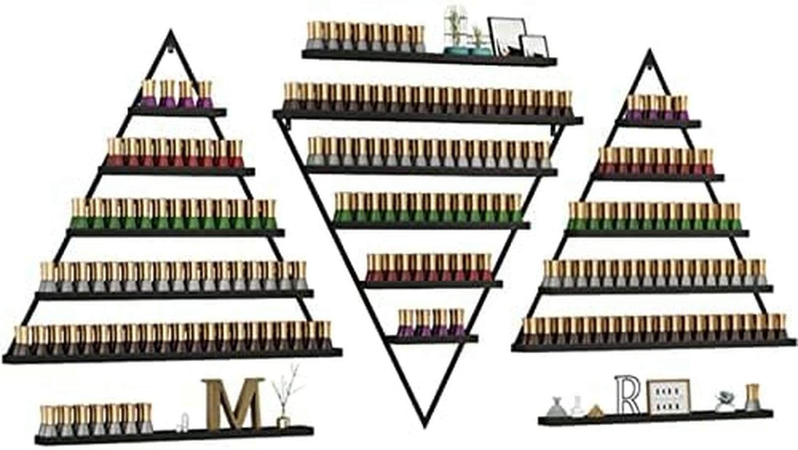 Supports de rangement muraux en métal vernis à ongles et cosmétiques