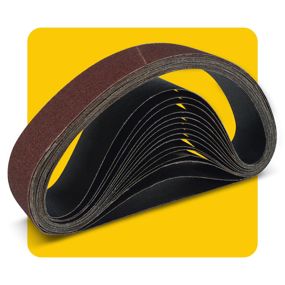 Bandes abrasives en oxyde d'aluminium robustes 5 x 68 cm, kit de surfaçage haute performance