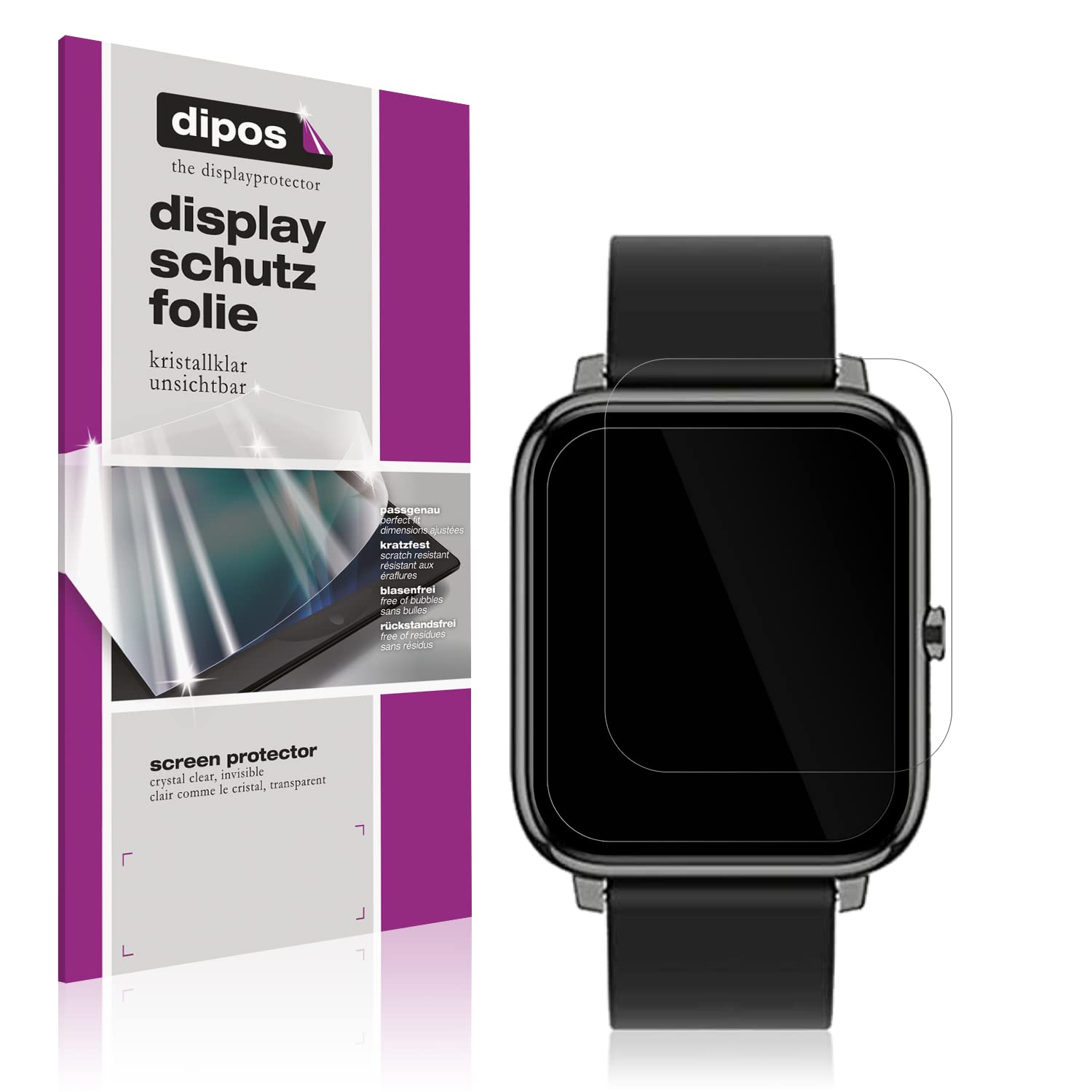 Dipos 6x Pellicola Protettiva Antiriflesso Per Popglory Smartwatch - Made In Germany (Opaca, Anti-impronta)