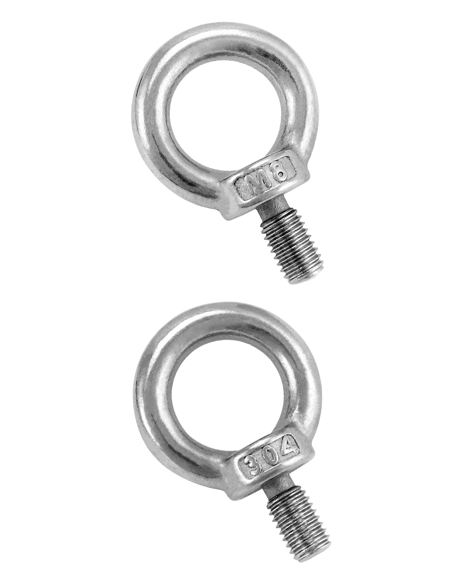 QWORK® 20 Pièces M8 Anneau de Levage, M8 Boulons àœil Filetage Mâle, pour Marin Boulons et Équipements de Levage d'Ingénierie (120KG)