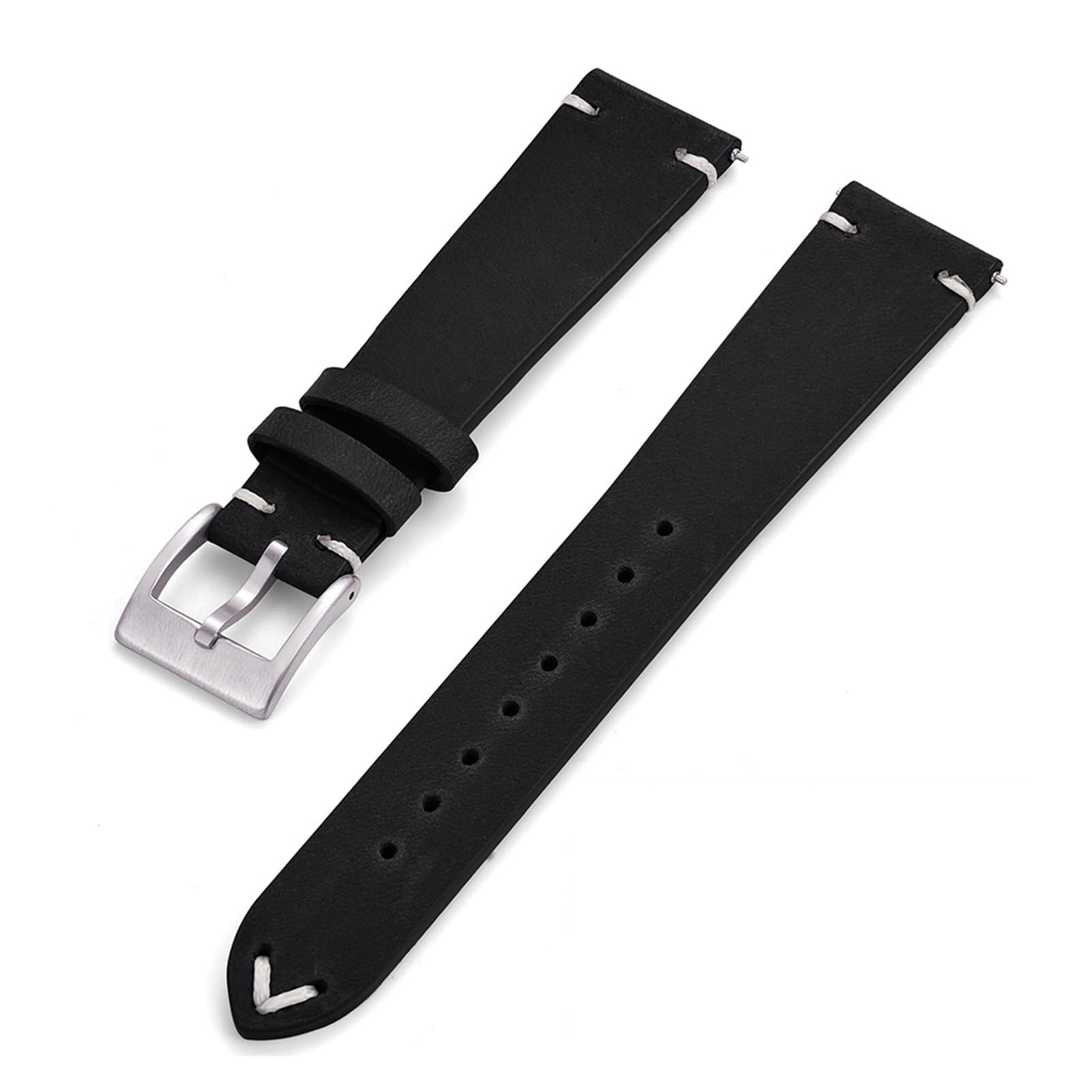 Bracelet de montre en cuir vintage souple anti rayure à fixation rapide - 7