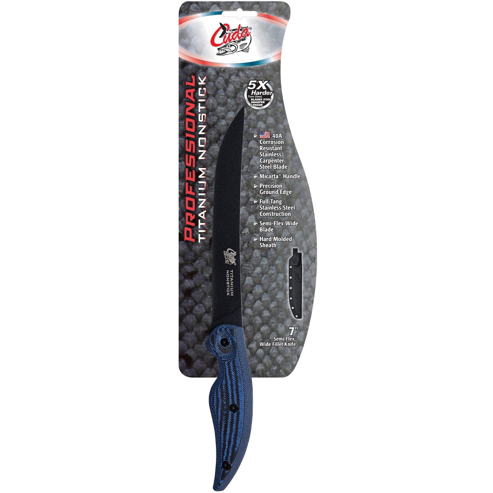 Cuda Filetiermesser semi-flex Professional, 18,5 cm / 7,28", 18126, Blau/Schwarz | 18,5 cm / 7,28"