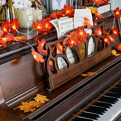 Jamber Fall Maple Leaf Garland 20 Led Maple Leaves Fairy Lights 7.4 Feet Fall Garland Lights Waterproof Maple Leaf String Lights 3Aa Battery Powered Lighted Garland For Thanksgiving Halloween Decor #TOP3