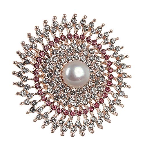 RUNHENG Freshwater Pearl Cultred Flower Brooch Pin. Pin de cristal.