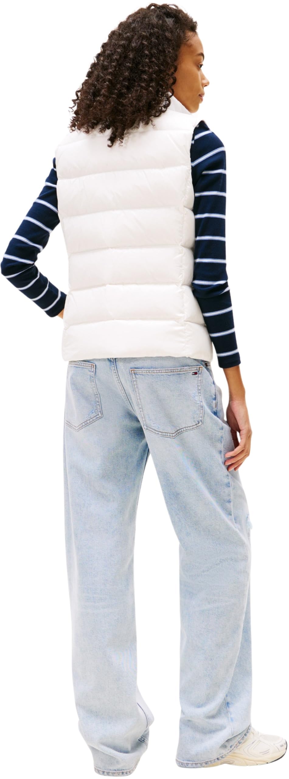Tommy Jeans Veste sans Manches Femme Slim Zip Print Down avec Col Montant