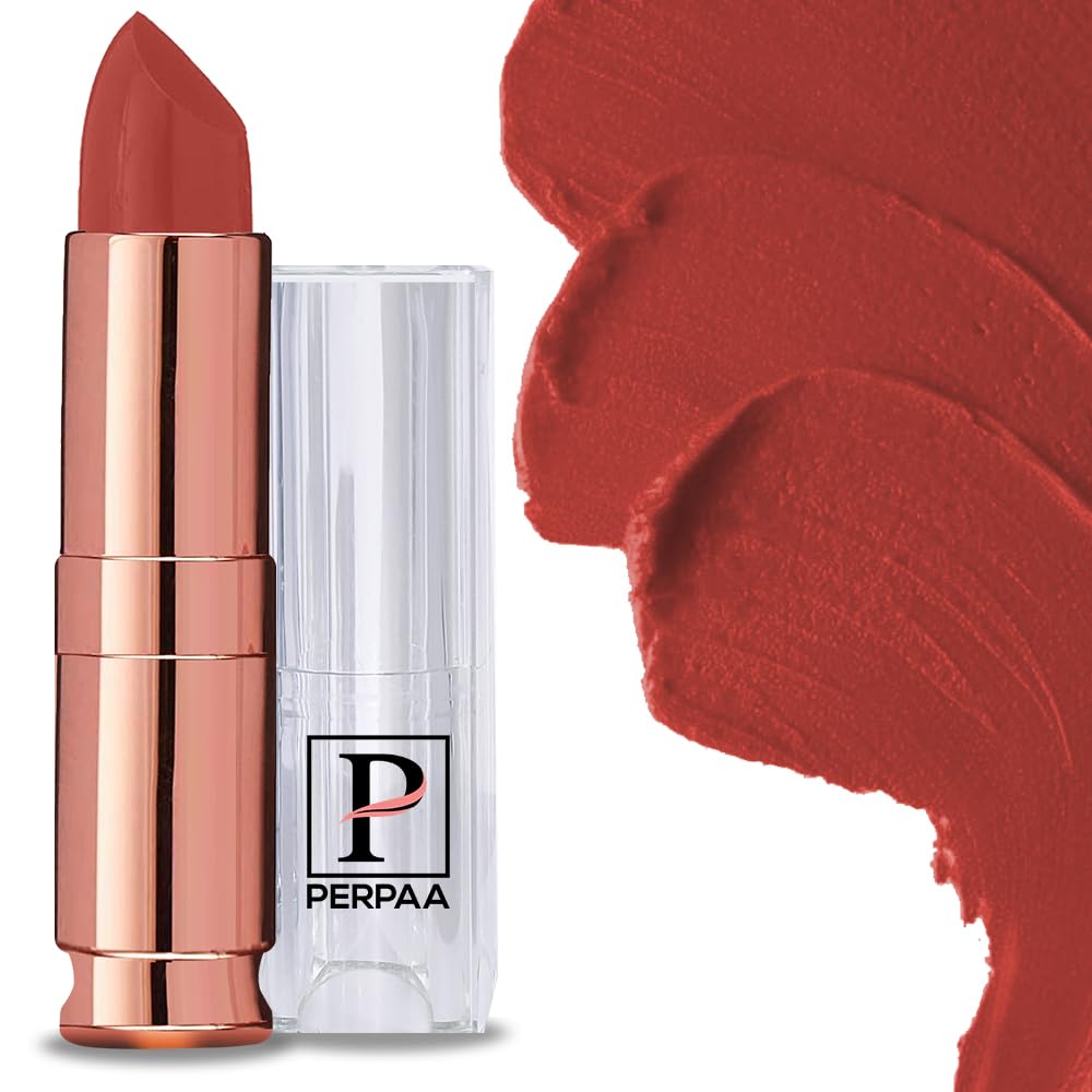 PERPAA Antique Velvet Creamy Texture Lipstick, Enriched With Jojoba Oil, Shea Butter & Vitamin E, 3.5gm (Rust Orange)-image-41