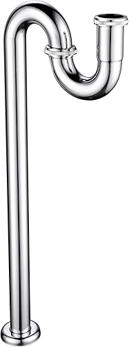 Trampa de latón para fregadero de baño, fregadero de cocina, tubo de drenaje, tubo de drenaje S trampa cromada, WT04