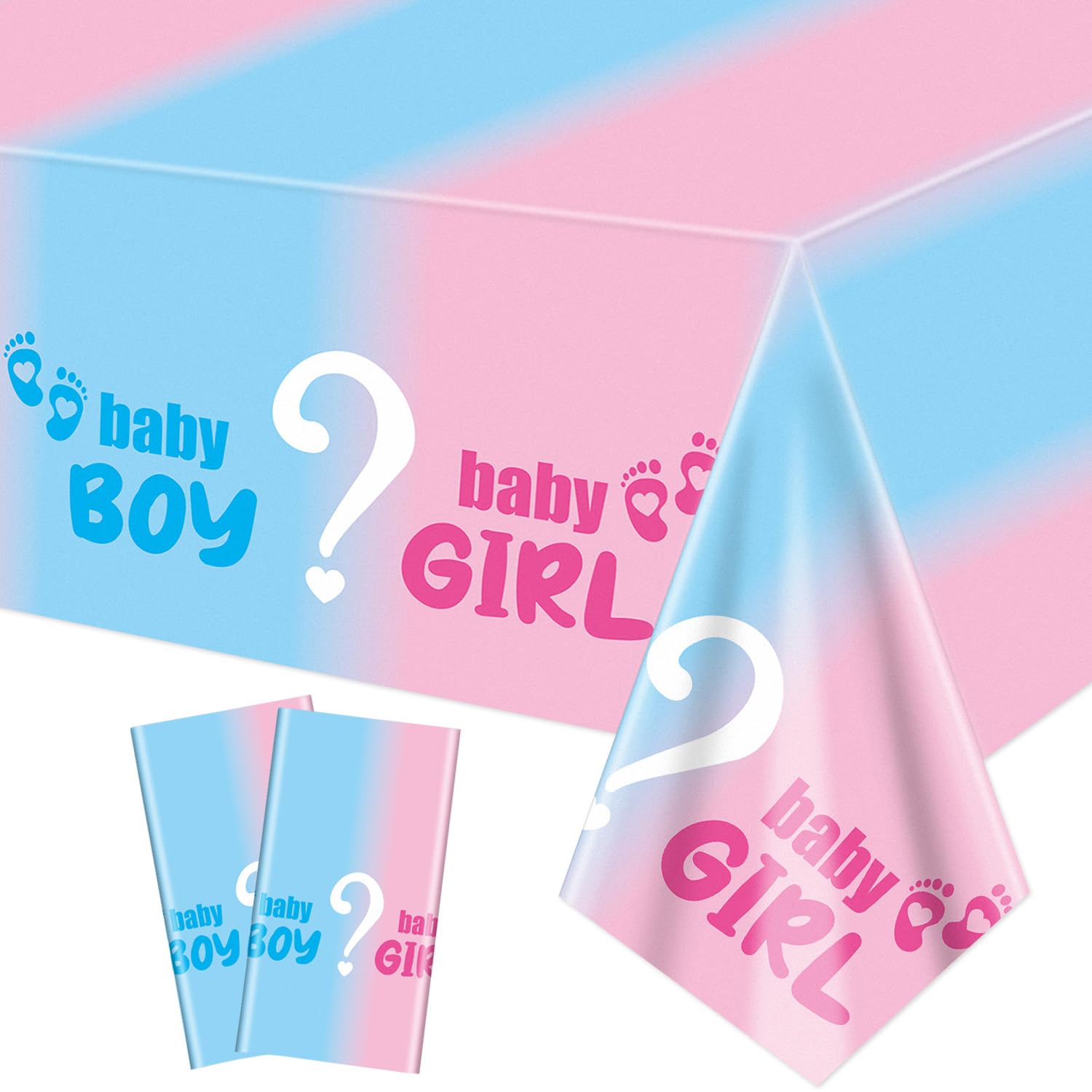 XJLANTTE 2Pcs Gender Reveal Tablecloth