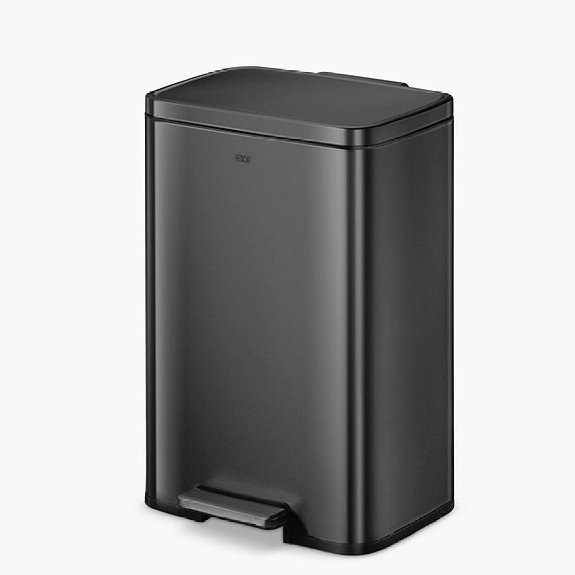 EKO Madison Recycling Bin 20+25 Litre, Built-in Handle, Stainless Steel, Two Removable Inner Buckets and Pedal Mechanism, Fingerprint-Resistant, Perfect for Kitchen & Home, Black