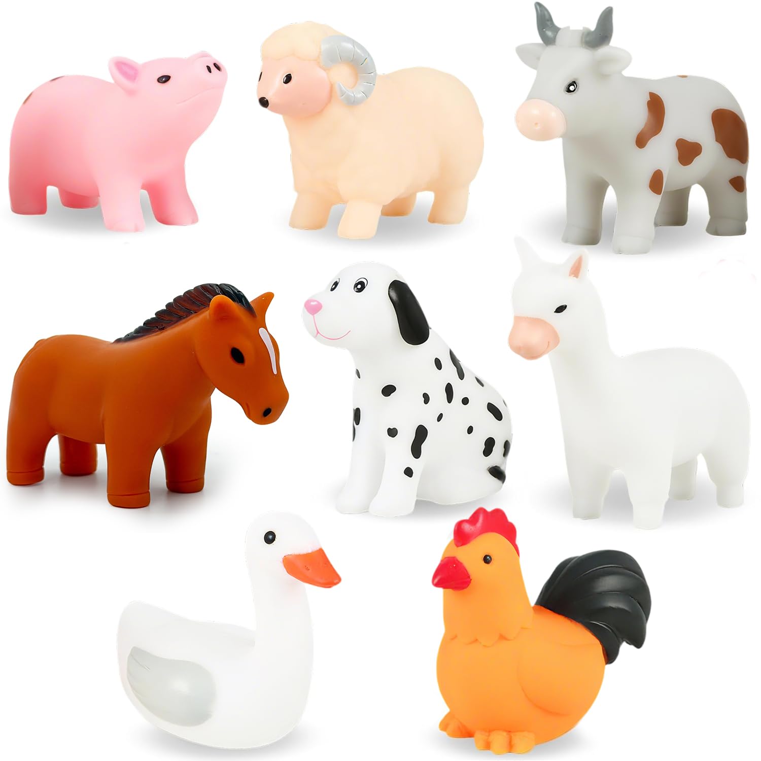 Juguetes Bañera Bebe, Juguetes Baño Bebe Regalo Niña Niño 1 Año, 8 Piezas Juguetes Bañera Animales Granja Sin Agujeros Sin Moho Juegos Agua Piscina Niños Niñas1 2 3 Años