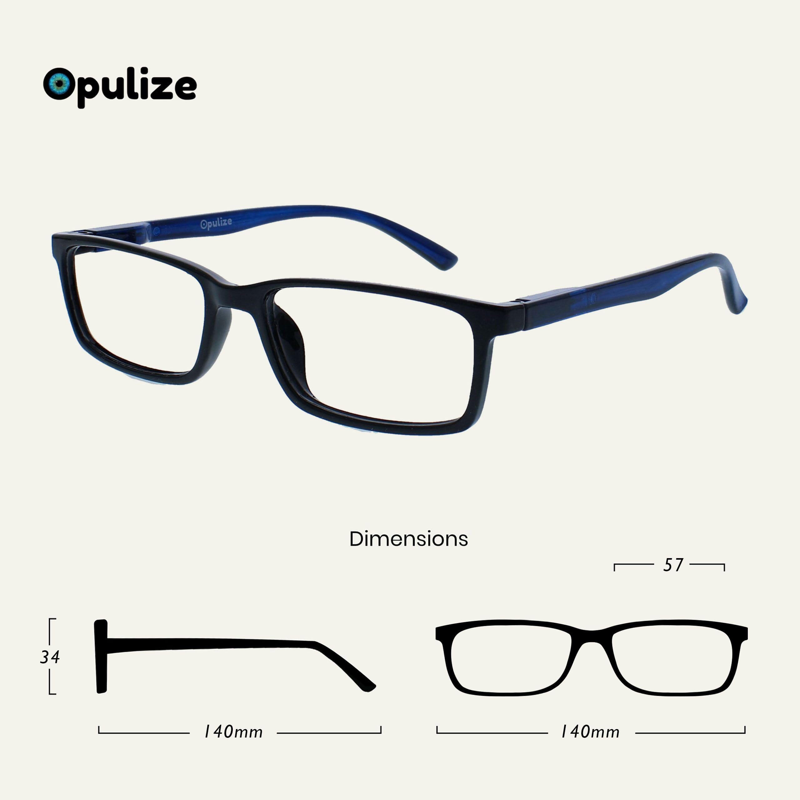 OPULIZE See - Lunettes Anti-Lumière Bleue Monture Étroite Charnières à Ressort Améliore le Sommeil Jeux Ordinateur Noir Hommes Femmes B9-1+0.00 - 2