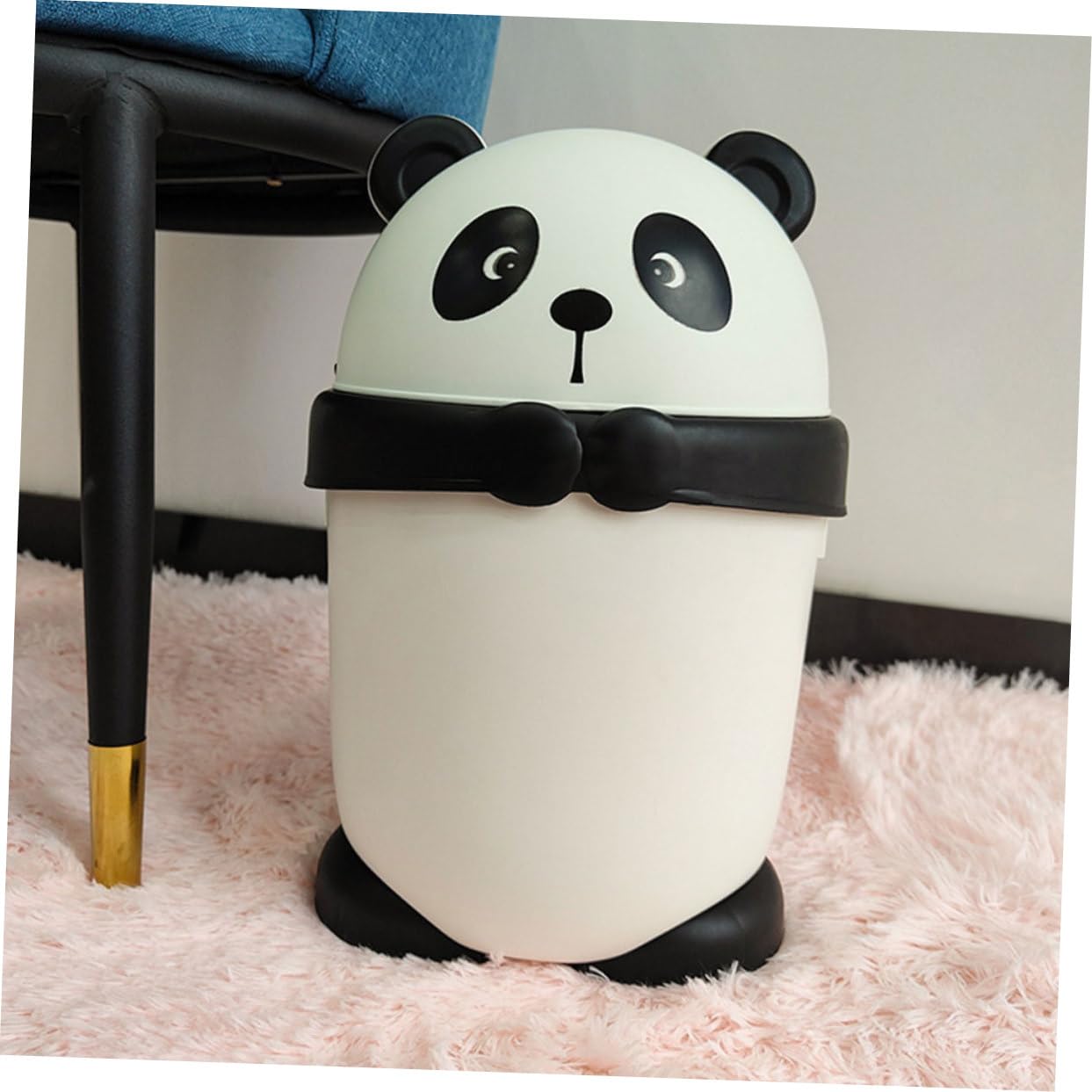 TOPPERFUN Cartoon Panda Mini Trash Can Desktop Waste Bin Small Garbage Container for Play Room
