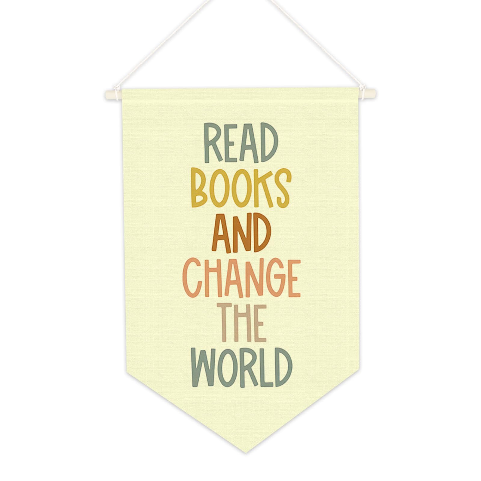 LANGFON Read Books and Change The World Classroom Hanging Banner Educational Flag Sign for Home Teacher Gift, Back to School Wall Decor Hanging