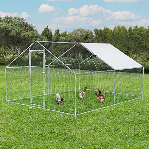Juskys Freilaufgehege 3x4x2m — Hühnerstall aus Metall begehbar mit 12 m² Lauffläche, Tür & Riegel — Freigehege für… – Bild 4