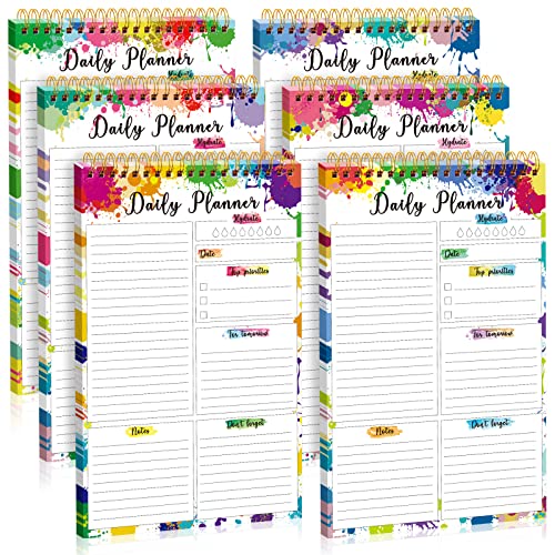 KJOET 6パック to Doリストメモ帳 デイリープランナー メモ帳 ノートブック デイリートゥドゥリストノートブック 大人と向け 教室用 オフィスギフト 30枚/パック (ネオンスタイル)