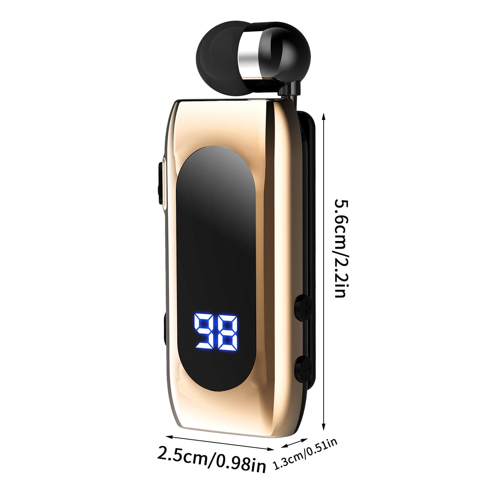 Generico Auricolare Wireless Retratte - Auricolare Vivavoce A Orecchio Singolo Wireless | Auricolari Sportivi Da Lavoro Con Clip, Auricolare Retratte Per Donna, Uomo, Ufficio, Sport