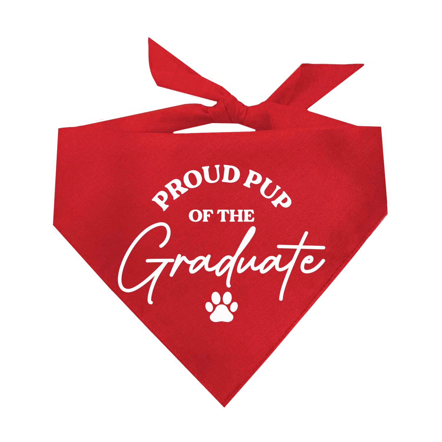 Proud Pup of The Graduate Dog Bandana | 100% Cotton Triangle | Made in USA | Graduation Prop | Class of 2025 2026 2027 2028 |Red, One Size (737)