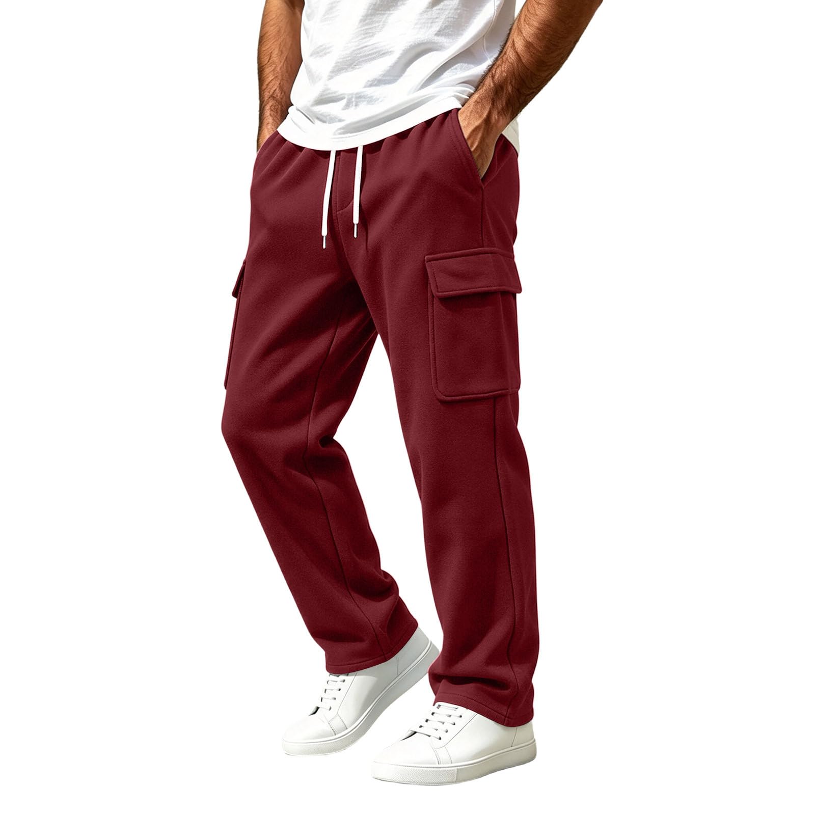 LUCKME Pantaloni Cargo Uomo Cotone Jogger Baggy Fitness Elasticizzati Slim