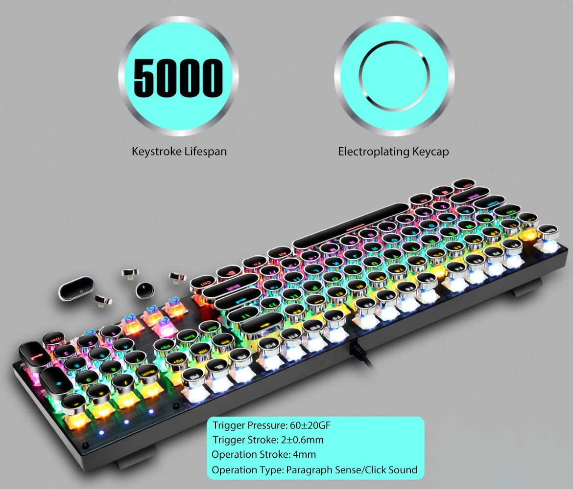 Amazon | TISHLED タイプライタースタイル メカニカルゲーミング